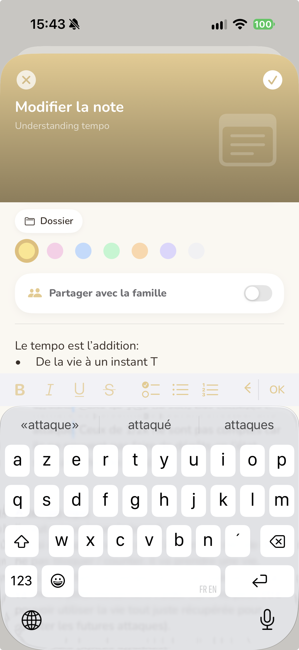 Aperçu du module Notes