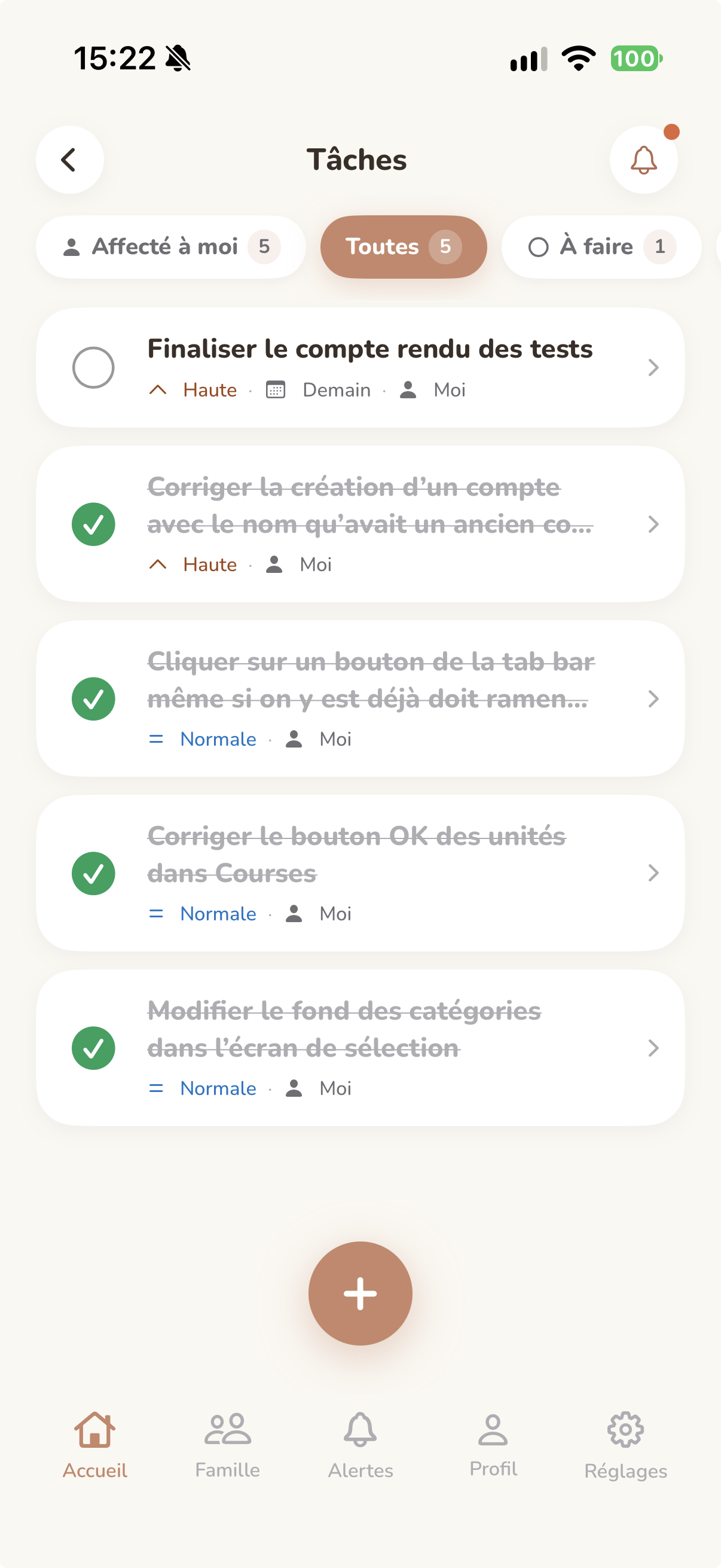Aperçu du module Tâches